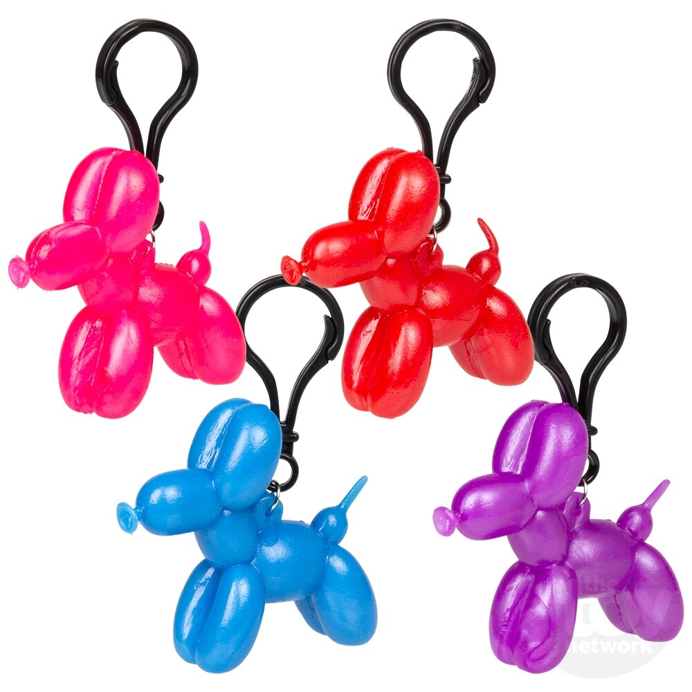 Stretchy Balloon Dog on Clip 2.4" (Sold Individually)