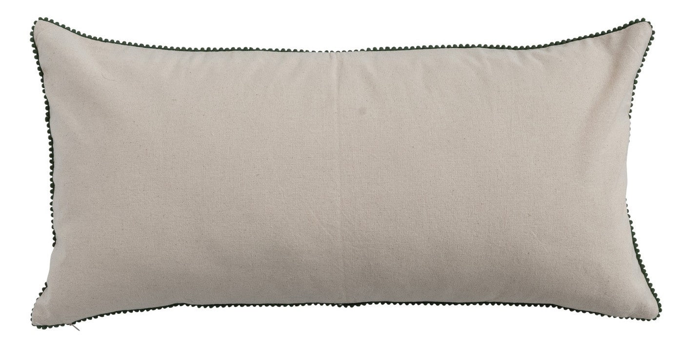Pillow Holiday Lumbar Cotton & Linen Trees Green 28" x 14"
