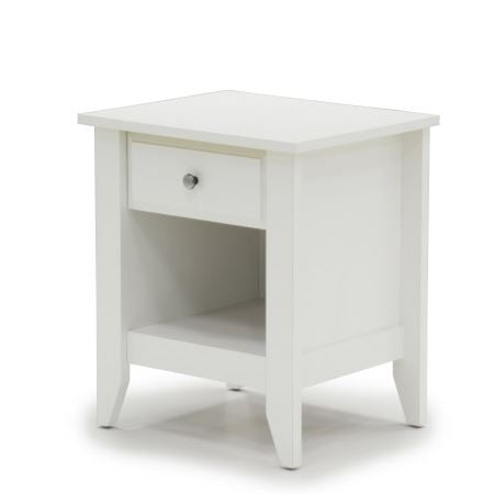 White Bedroom Nightstand 1 Drawer Nightstand Soft White Finish Shoal Creek