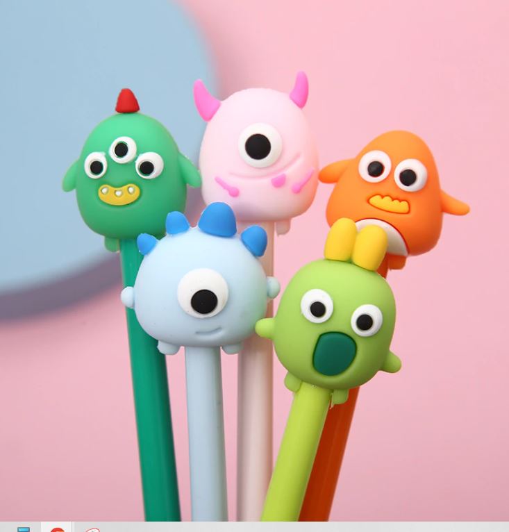 Gel Pen Monster Cute Retractable (Sold Individually)
