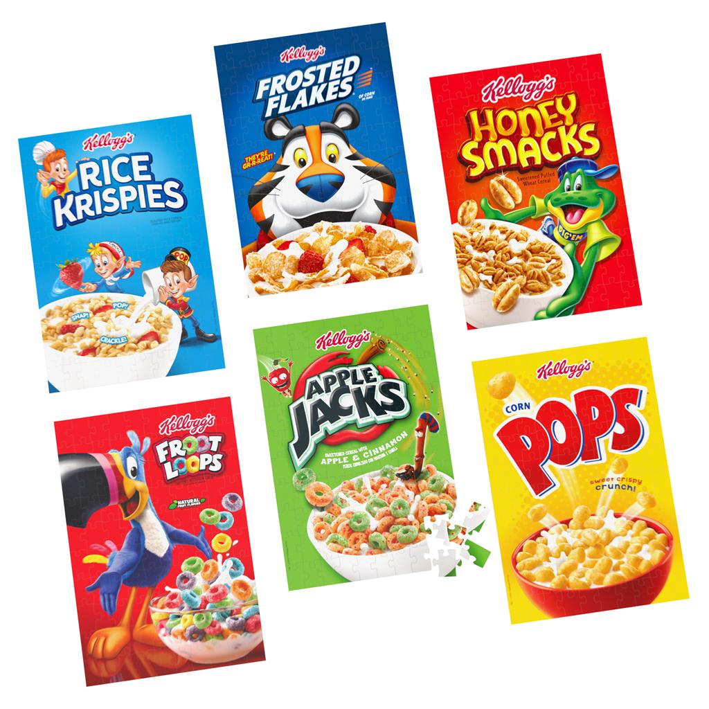 Puzzle Pack Kelloggs Fun Pack Set of Six 100 Piece Assorted Cereal Box Puzzles