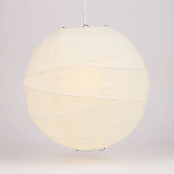 Paper Lantern Irregular Ribbed 16" Color Beige