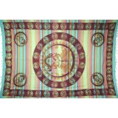 Tapestry Twin Size Overprint Madras Ganesh Green