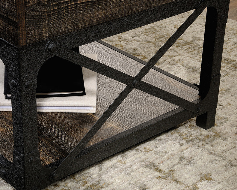 Steel River Lift Top Coffee Table Carbon Oak Finish