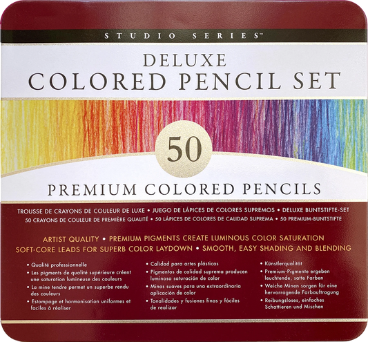 Art Center Colored Pencil Set 50 Piece in Storage Tin
