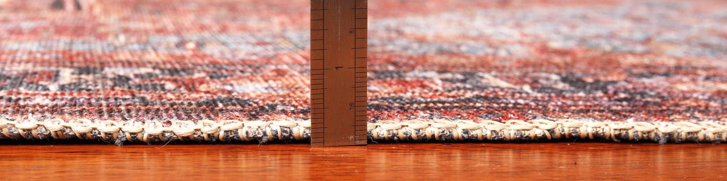 London Anna Red Washable Rug Runner 2'6" x 7'6"