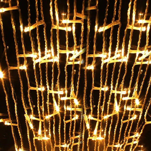 String Light - 300 LED Curtain Lights 9ft x 9ft Warm White