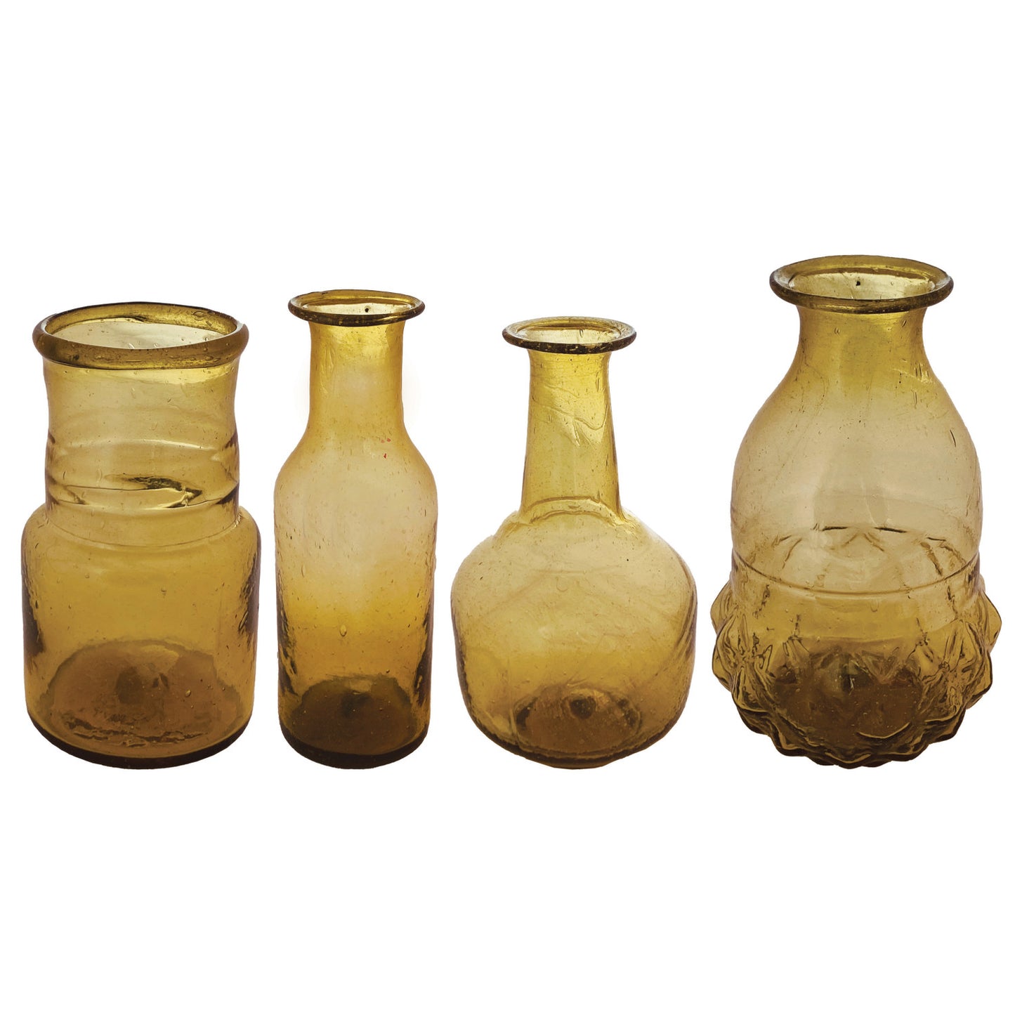 Vase Glass Hand Blown Amber