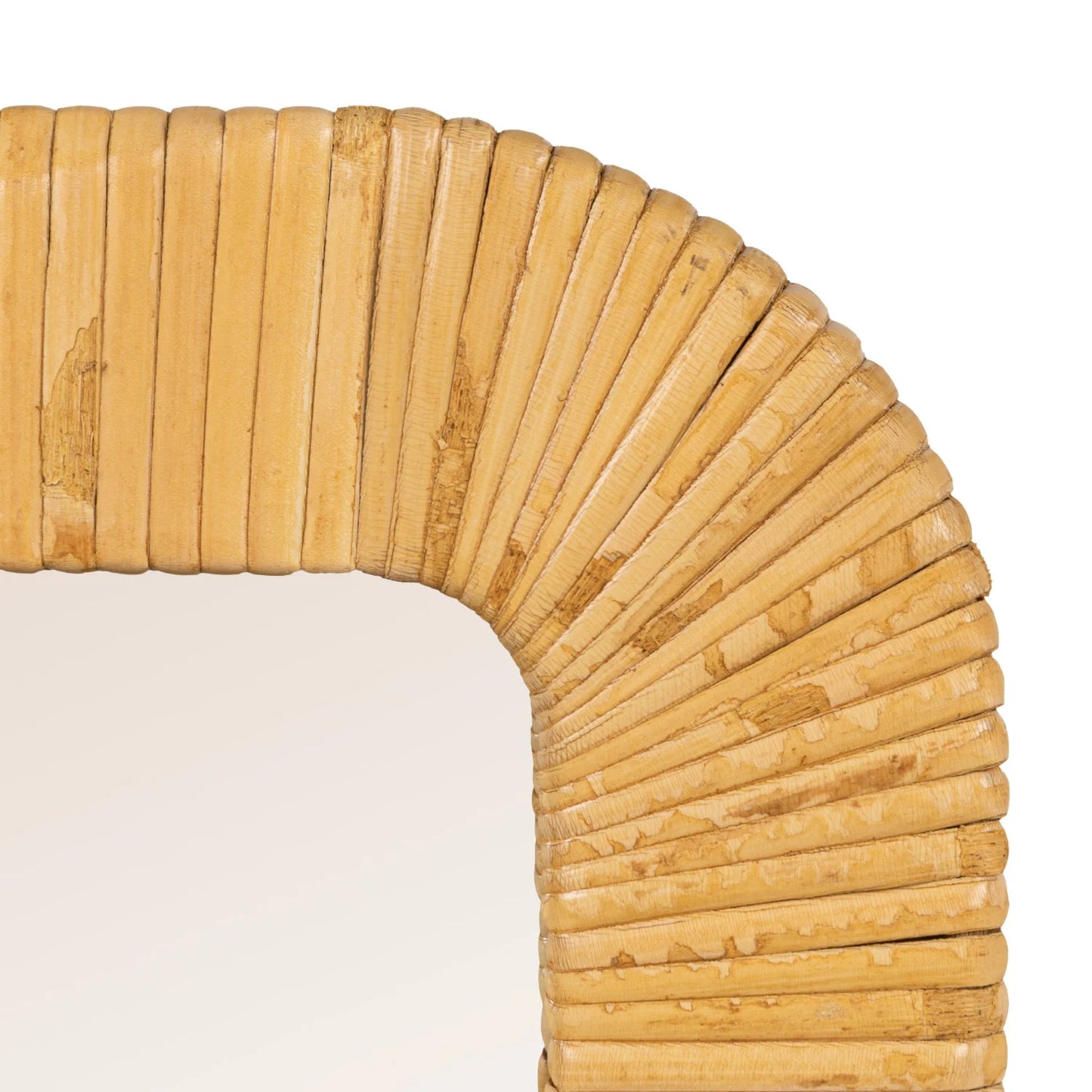 Mirror Rattan Wrapped Wall Mount Natural 2.25" Square