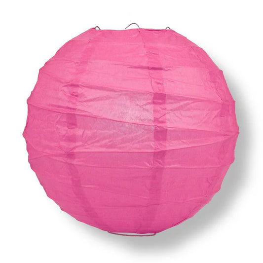 Paper Lantern Irregular Ribbed 16" Color Fuchsia / Hot Pink