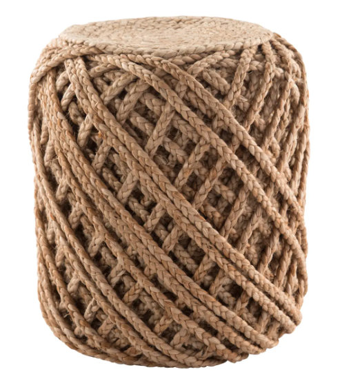 Guna Scandinavia Pouf Tan Braided 100%Jute