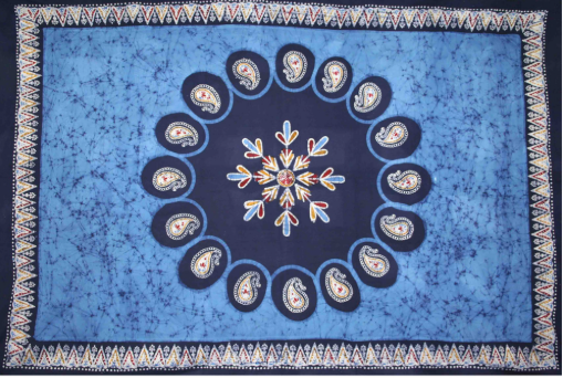 Tapestry Twin Size Multi Batik Blue