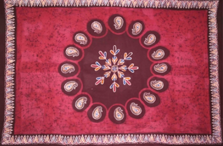Tapestry Twin Size Multi Batik Red
