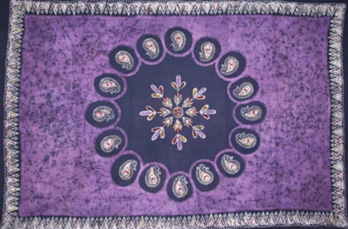 Tapestry Twin Size Multi Batik Purple