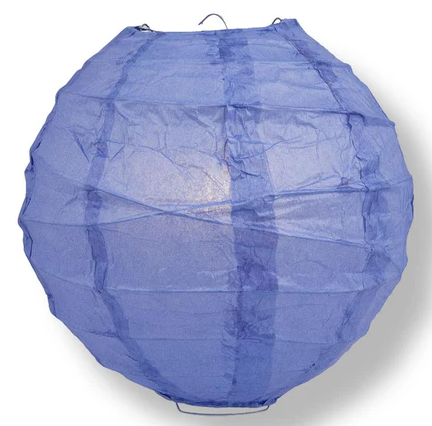 Paper Lantern Irregular Ribbed 16" Color Periwinkle