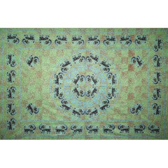 Tapestry Twin Size Fancy Elephant Green