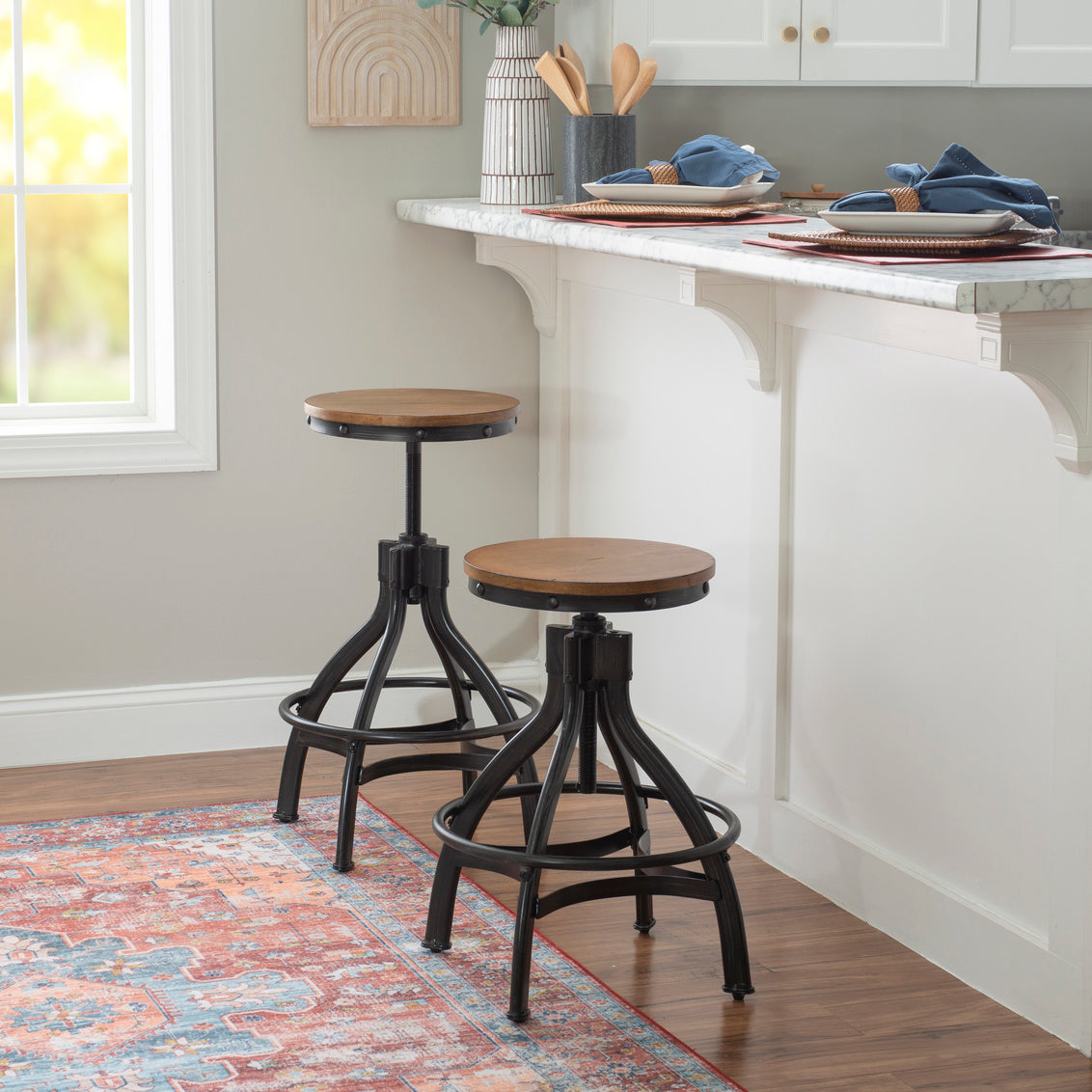 Haywood Adjustable Height Backless Stool