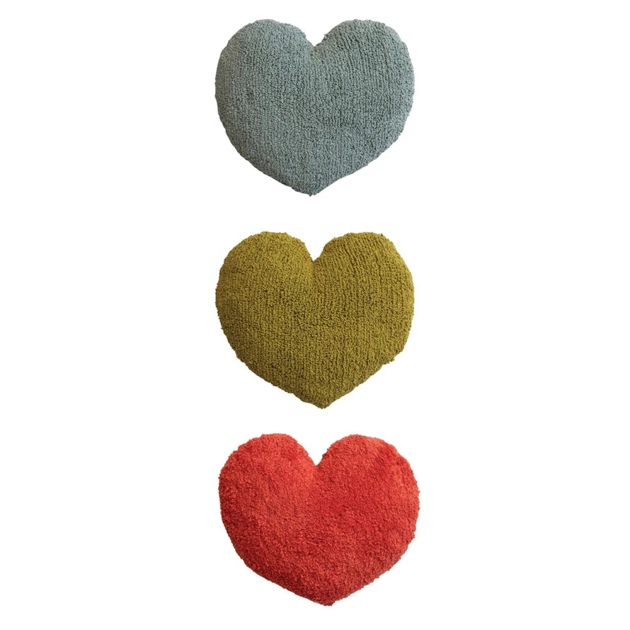 Pillow Tufted Heart Shaped 3 Colors 16"L (Sold Individually)