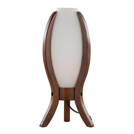 Glass and Wood Egg Desk Lamp