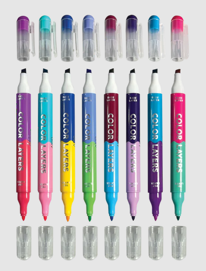 Markers Color Layers Double Sided Set of 8