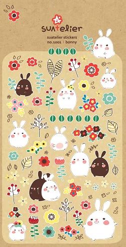 Stickers Bonny Bunnies & Flowers