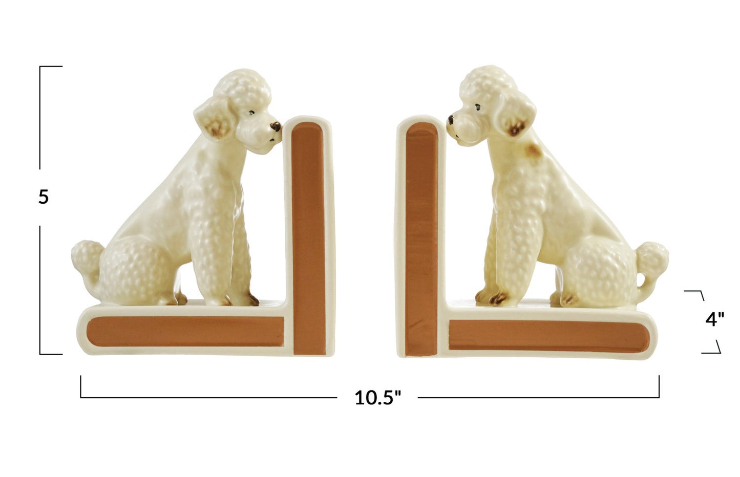 Bookends Stoneware Poodle Shaped (Sold as Pair)