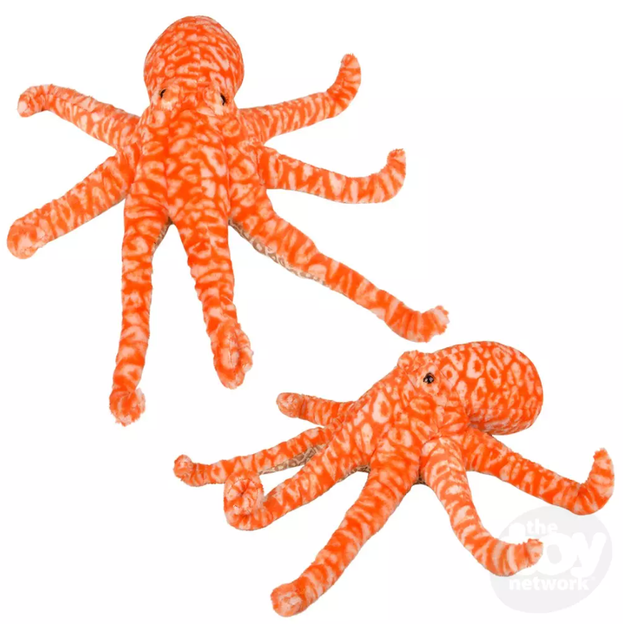 Plush Animal Den Octopus Mottled Orange 12"