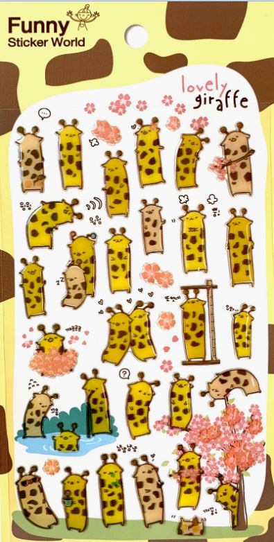 Stickers Giraffe Lovely Puffy