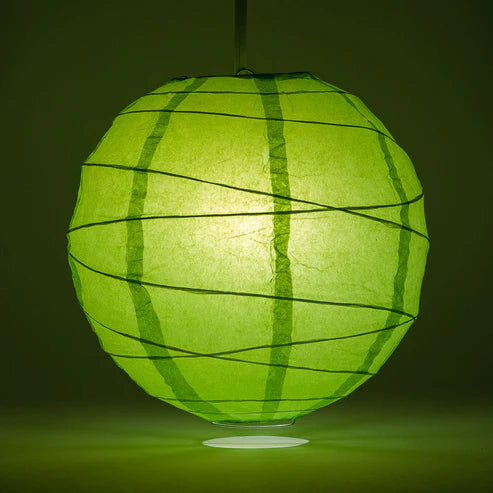 Paper Lantern Irregular Ribbed 16" Color Grass Green
