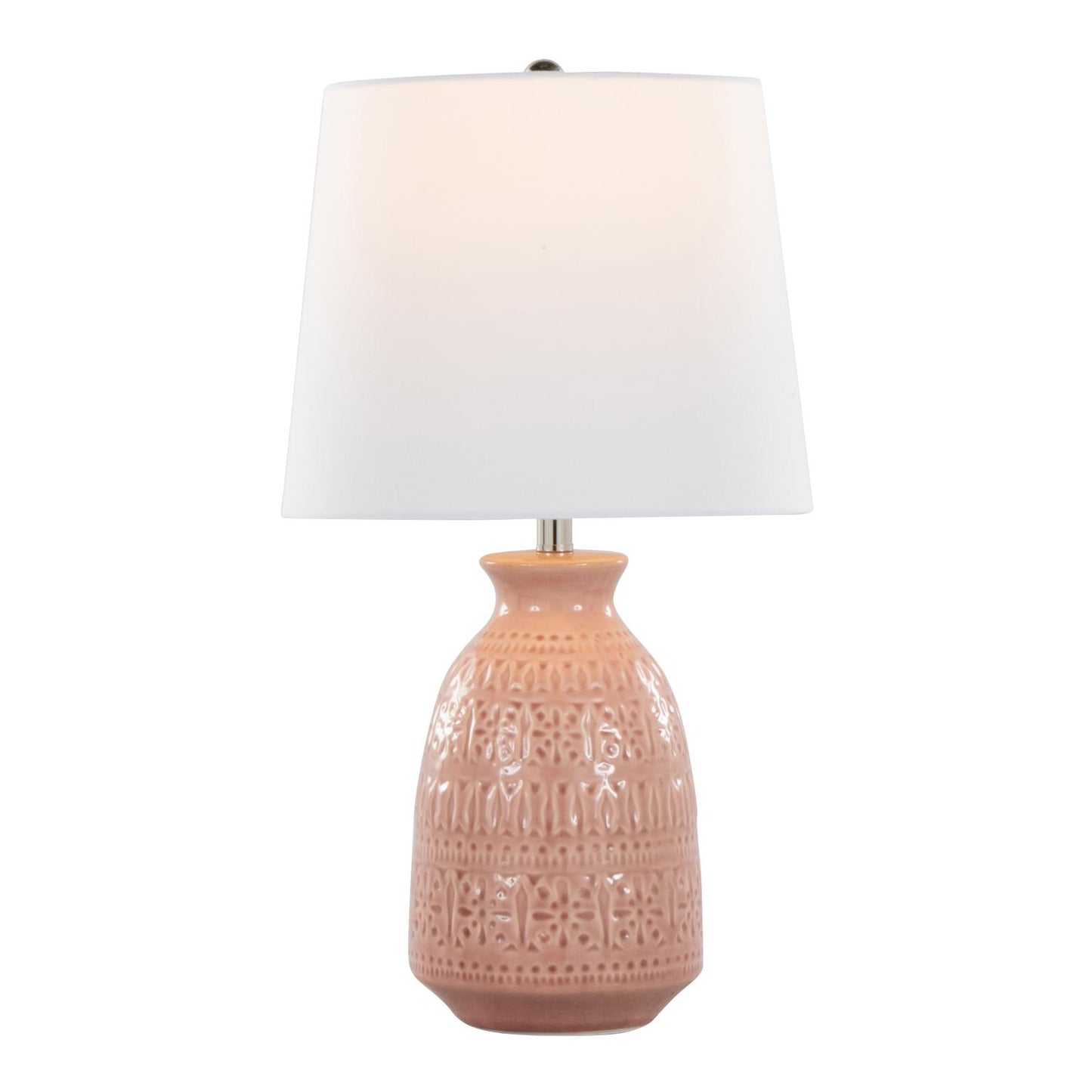 Claudia 20" Contemporary Ceramic Accent Lamp in Rose