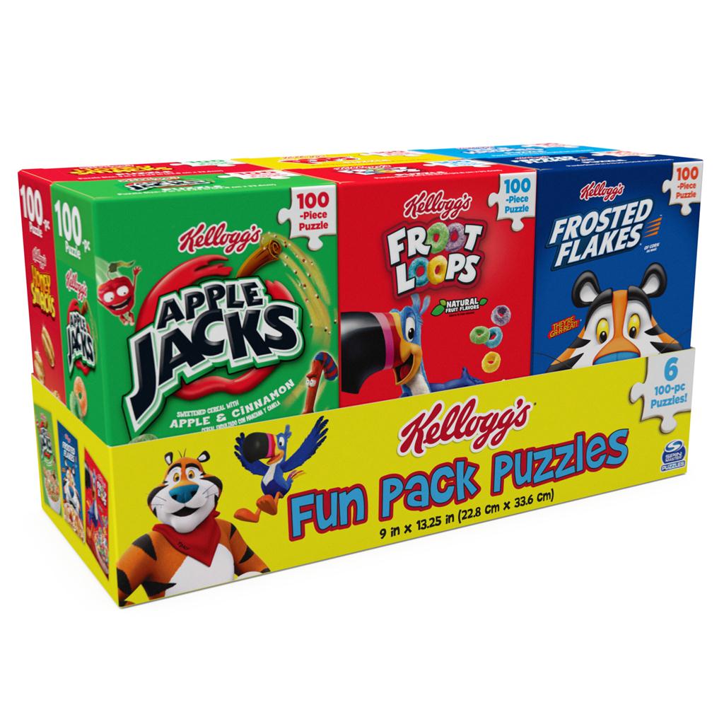 Puzzle Pack Kelloggs Fun Pack Set of Six 100 Piece Assorted Cereal Box Puzzles