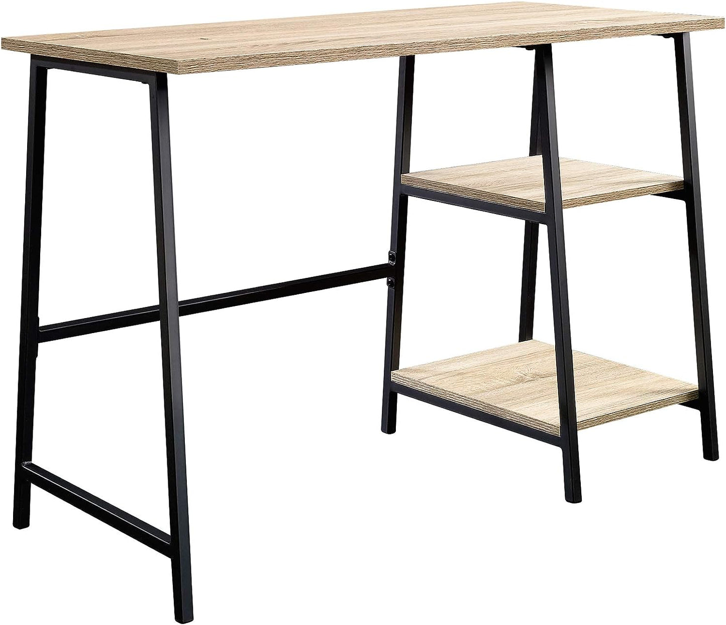 North Avenue Single Pedestal Desk With Shelves Charter Oak Finish