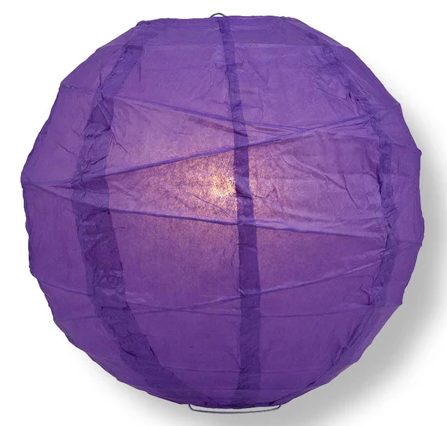 Paper Lantern Irregular Ribbed 16" Color Dark Purple