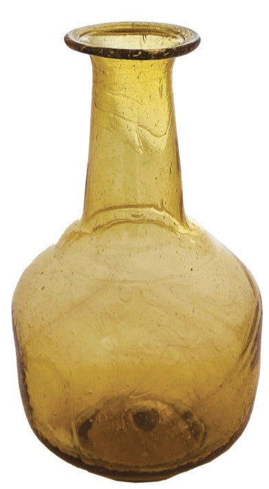 Vase Glass Hand Blown Amber