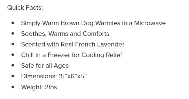 Warmies Dog Floppy Eared Brown