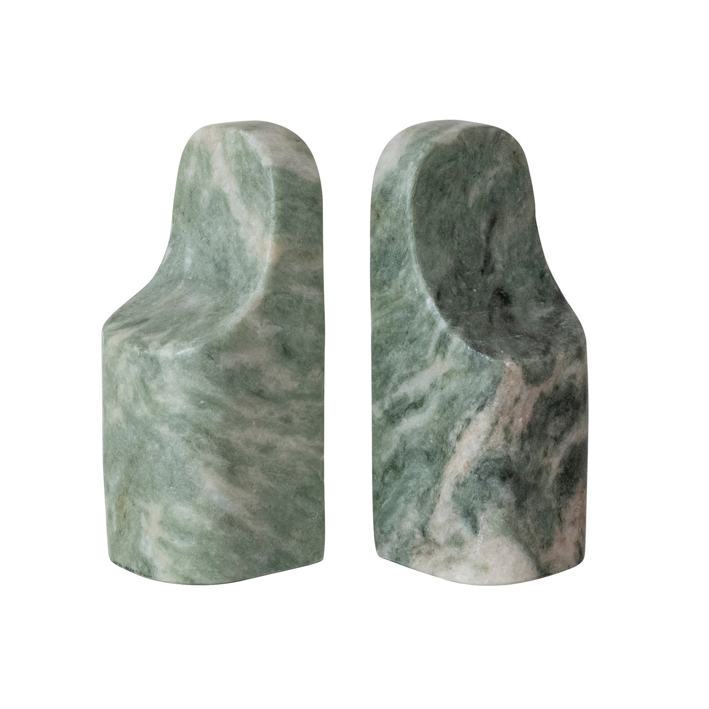 Bookends Marble Green Melange 5.75"h (Sold as Pair)