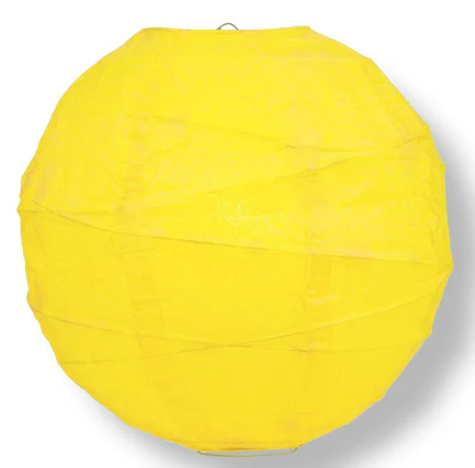 Paper Lantern Irregular Ribbed 16" Color Yellow