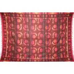 Tapestry Single Size Overprint Madras Celestial Red