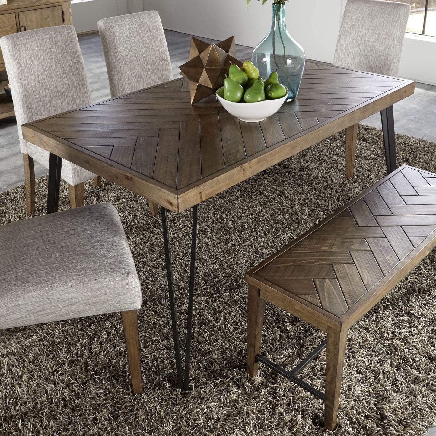 Horizons Rustic Caramel Rectangular Leg Dining Table Limited Availability