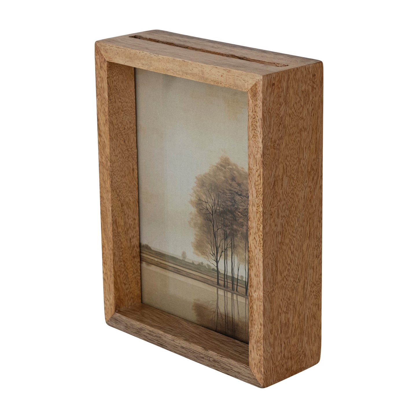 Frame Mango Wood & Glass Natural - Holds 5" x 7" Photos