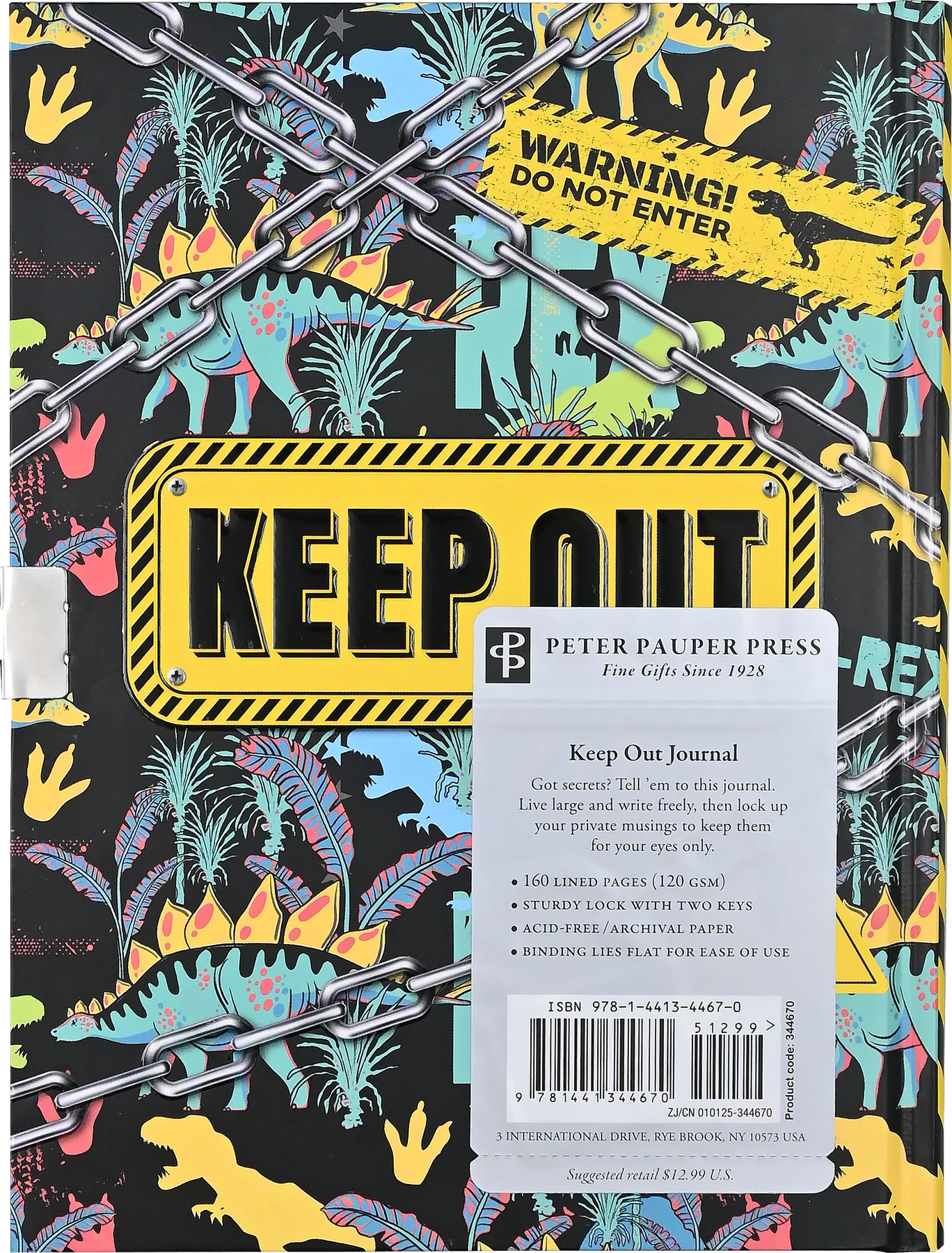Locking Journal "Keep Out!" Dinos