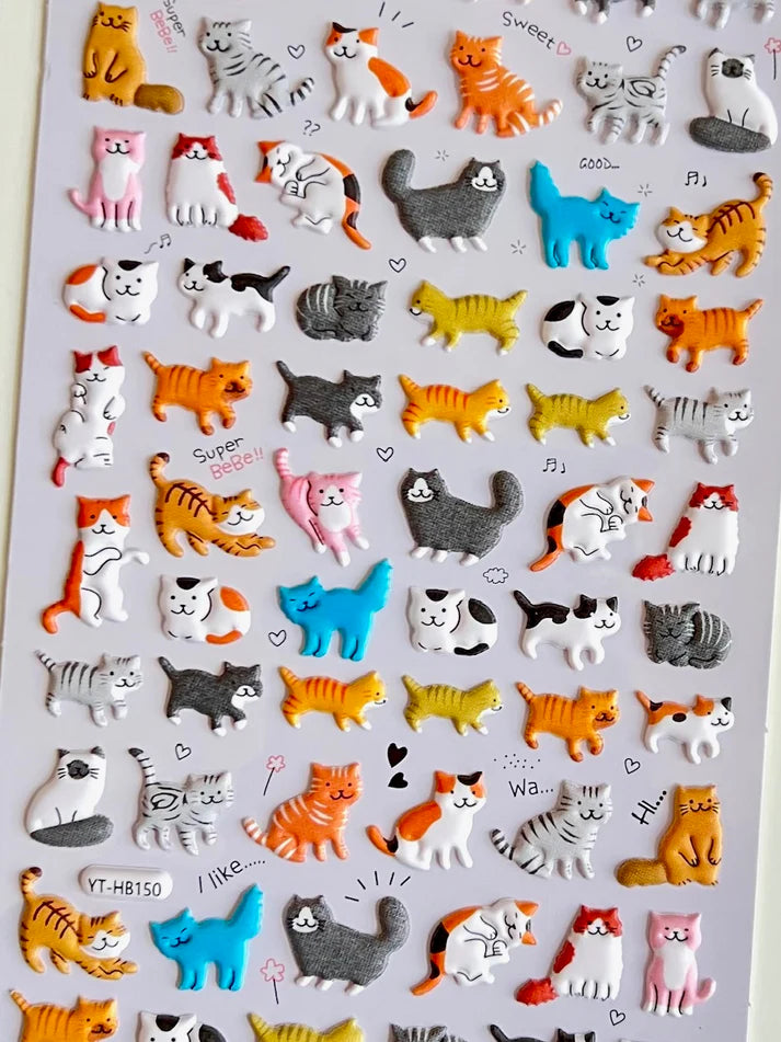 Stickers Kitten Puffy