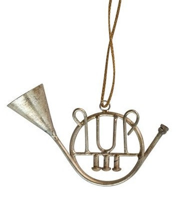 Ornament - Metal - Musical Instrument - Antique Silver Finish - 1.75" - 3"h
