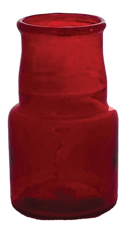 Vase Glass Hand Blown Red