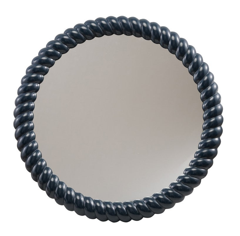Mirror MDF & Wood Twisted Frame Blue  26.25" Round