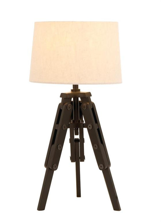 Industrial Style Black Pine Wood Tripod Table Lamp