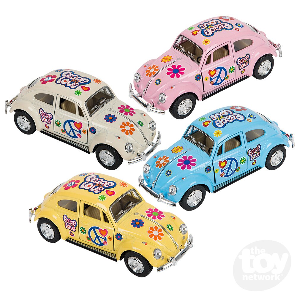 Diecast Pullback - VW Beetle - Flower Power - 5"