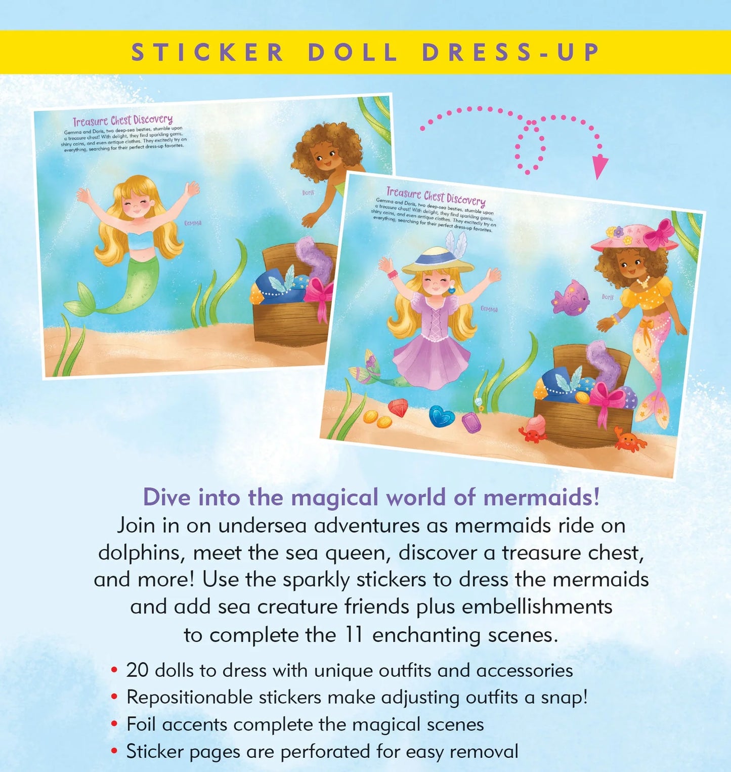 Sticker Doll Dress Up Book Mermaids
