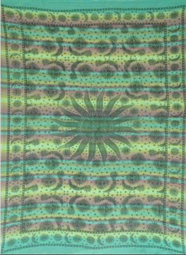 Tapestry Twin Size Overprint Madras Celestial Green