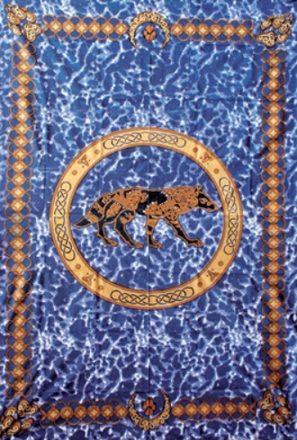 Tapestry Twin Size Celtic Wolf Purple